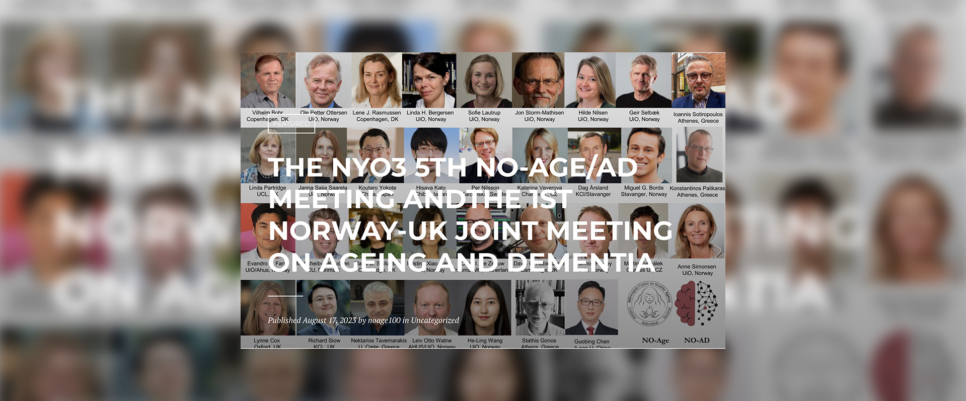 第五届NYO3无老龄化/老年痴呆会议暨第一届挪威-英国老龄化和痴呆症联合会议